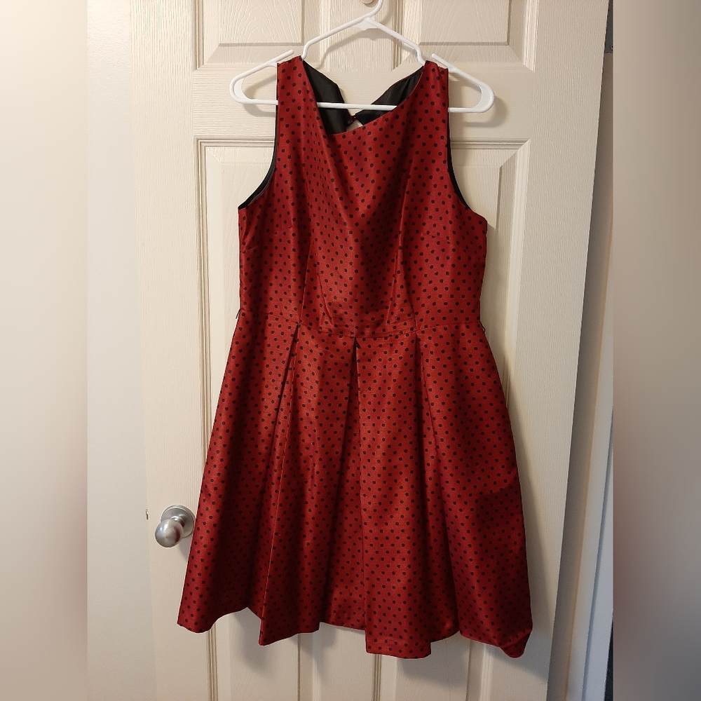 Red polka dot dress